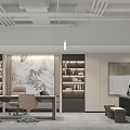Bright Modern Minimalist Office Reception Area With Custom Brand Logo Wall And Spacious Open Workspace