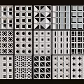 Stylish Room Dividers With Various Geometric Patterns And Grid Designs 3d model