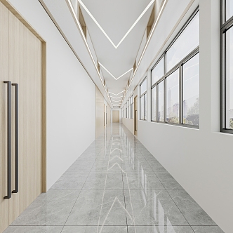 Modern Aisle Office Corridor Aisle 3d model