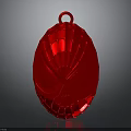 Red Egg Shaped Household Decorative Accessory With Spider Web Texture And Loop Handle On Top