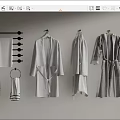 Modern Bathrobe Combination Towel Rack Towel 3d model