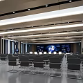 Spacious Monitoring Control Room With Large Display Screens And Rows Of Seats