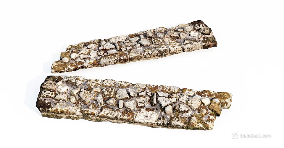 Building Exterior Wall Featuring Natural Stone Texture And Irregular Rough Surface Design 3d model