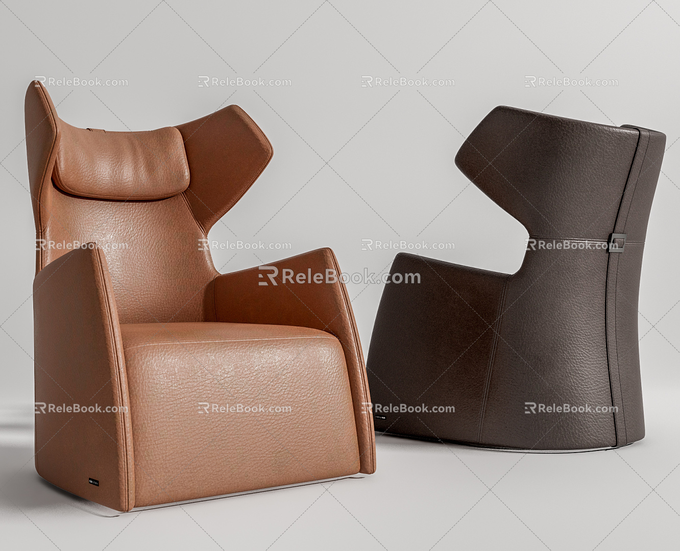 Modern Single Sofa Leather Single Sofa Chair 3d model