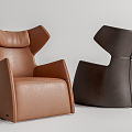 Modern Single Sofa Leather Single Sofa Chair 3d model