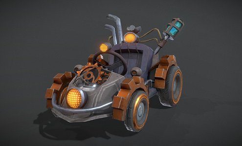 Steampunk Kart 3d model