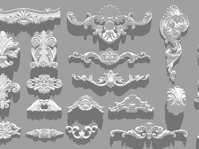 Ornate Carved Decorations Showcasing Various Intricate Designs And Decorative Styles For Home Decor 3d model