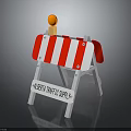 Alberta Traffic Supply Ltd Red White Striped Barrier With Orange Top Ball For Road Safety