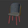Modern Gray And Orange Fabric Chair With Slim Legs Upholstered Armrests Design
