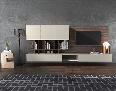 Modern TV Background Cabinet 3d model