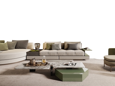 Minotti miloti living room sofa combination model