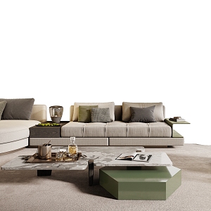 Minotti miloti living room sofa combination 3d model