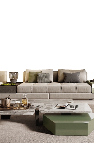 Minotti miloti living room sofa combination 3d model