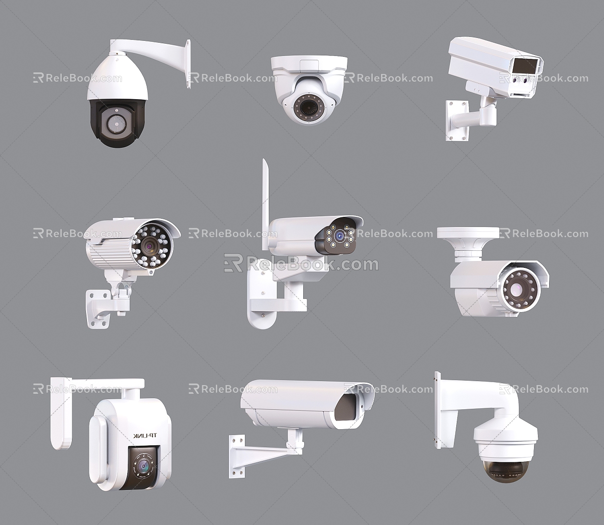 Modern Camera Security Monitoring Equipment Spherical Probe Monitor Infrared 3d model