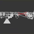 Industrial Mechanical Device With White Structure And Red Conveyor Components