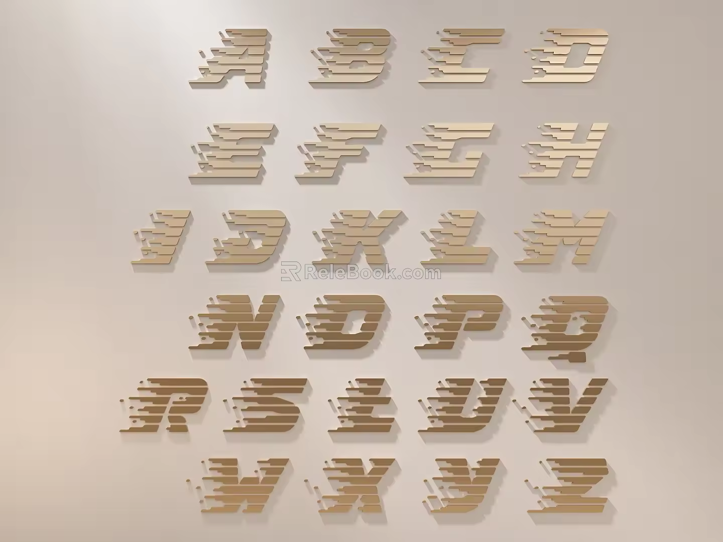 Pattern metal word company culture text copy 3d model