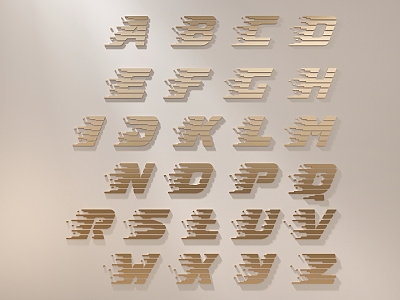 Pattern metal word company culture text copy 3d model