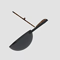 Black Cast Iron Frying Pan With Wooden Handle For Kitchen Cooking