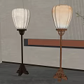 Solid wood floor lamp combination 3d model