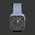 Modern Smart Watch With Light Blue Strap And Square Digital
