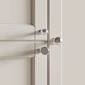 Sleek Silver Metal Door Handles On Minimalist White Wooden Doors Design