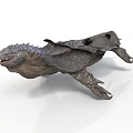 Mythical Dragon With Leathery Wings Scaly Body Spiked Back 3D Model Isolated On White Background