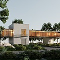 Modern single-family villa mountain villa personal residence small building mountain hotel forest small house 3d model