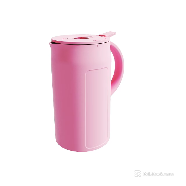 Pink Insulated Thermos Flask With Handle And Secure Lid Design 3d model 