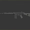 Modern Tactical Rifle With White Stock Metallic Body And Detachable Magazine