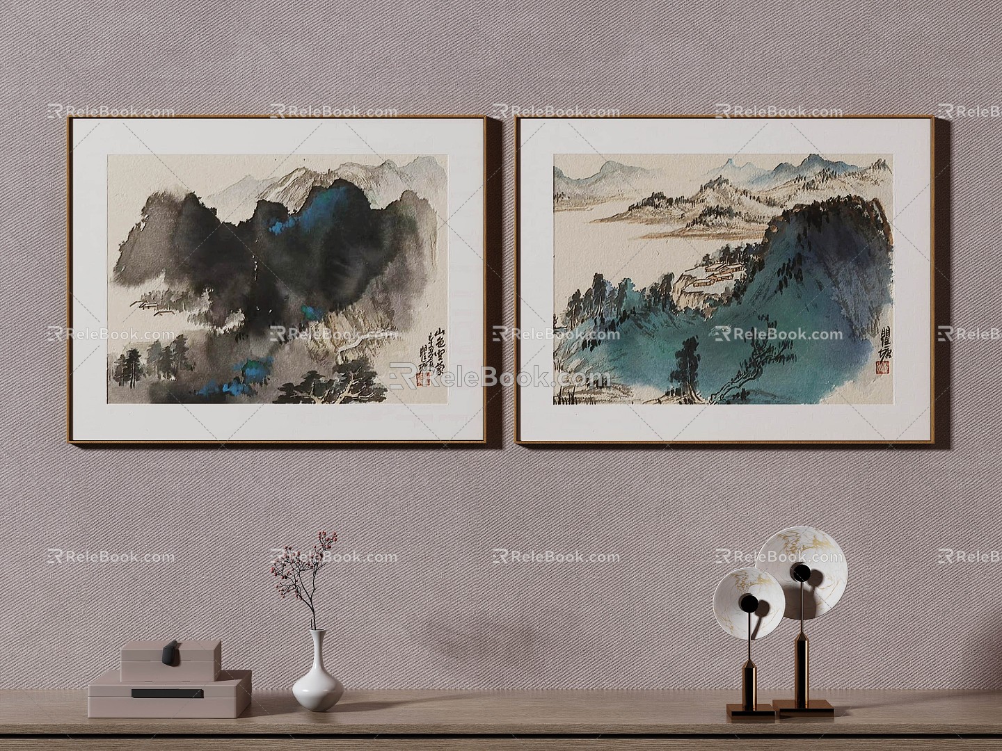 New Chinese Decorative Painting 3d model