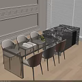 Modern Dining Table And Chairs Set With Glass Top Gray And Brown Upholstered Seats