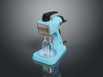 Light Blue Electric Stand Mixer For Kitchen Baking With Whisk Attachment 3d model