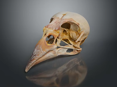 Detailed Bird Skull Anatomical Structure With Cranial Bone Features And Skeleton Details 3d model