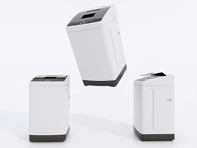 Modern White Washing Machines Three Different Models With Sleek Design 3d model