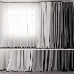 Modern Curtain Window Screen 3d model