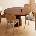 Log Middle Style Dining Table and Chair Combination 3d model
