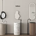 Modern table basin column basin faucet wash basin 3d model