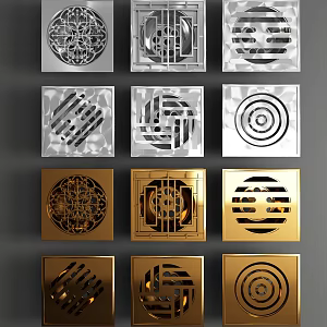 Modern floor drain stainless steel floor drain combination 3d model