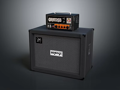 Orange High Performance Electronic Amplifier Head With Matching Speaker Cabinet System 3d model