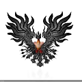 Phoenix Mythical Bird With Black Flame Like Wings And Red Body Features