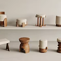 Middle Style Round Stool 3d model