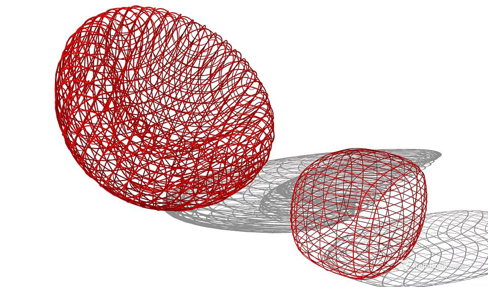 Modern Red Wireframe Single Chair With Abstract Mesh Structure Design 3d model 