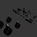 Modern Weapon Components With Scope Barrel Magazine Bipod And Mounting Parts