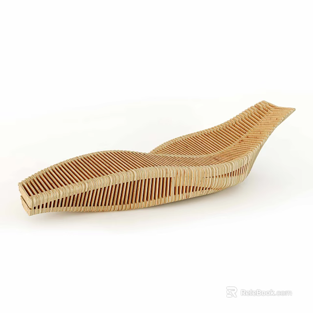 Modern Woven Rattan Outdoor Chair With Ergonomic Curved Design For Patio Use 3d model 