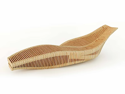 Modern Woven Rattan Outdoor Chair With Ergonomic Curved Design For Patio Use 3d model