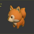 Cute Orange Cartoon Fox Character With Big Eyes And White Belly
