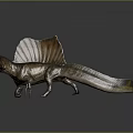 Spinosaurus Dinosaur With Brown And Yellow Skin Sail Back And Long Tail