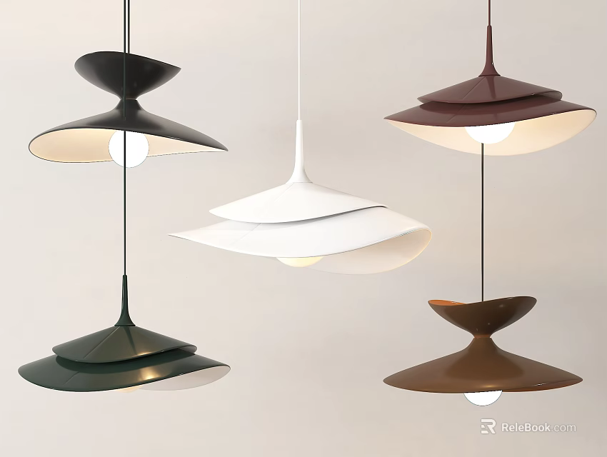 Modern Minimalist Pendant Lights With Contemporary Design And Multiple Color Layered Shades For Home Interior 3d model 