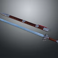 Ancient Sword With Silver Blade Brown Scabbard And Ornate Silver Decorations