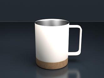 Modern Living Room Ornaments Frosted Metal Wooden Water Cup 3d model